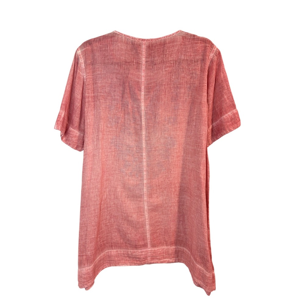 Soft Surroundings Coral Pink Embroidered Sequin Tunic Top Women XL‎ Boho Tassel - Picture 7 of 7